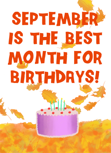 September Best Month Cake Ecard Cover