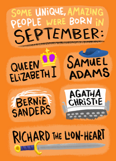 September People September Birthday Card Cover