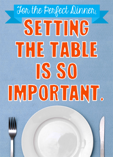 Setting Table Thanksgiving Ecard Cover