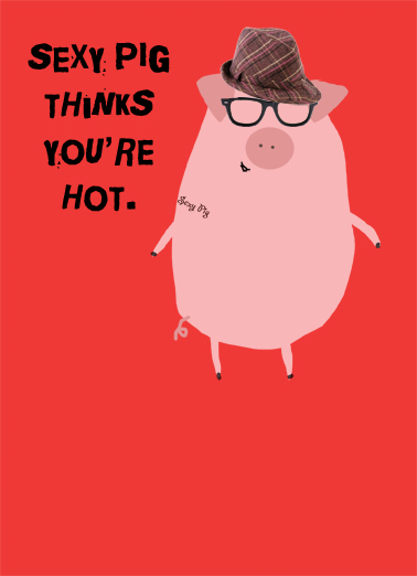Sexy Pig 5x7 greeting Card Cover
