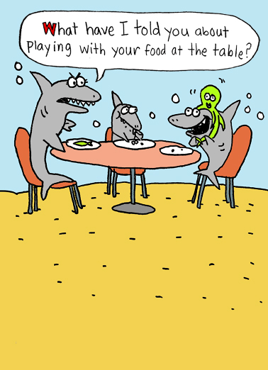 Sharks Mom Table Cartoons Ecard Cover