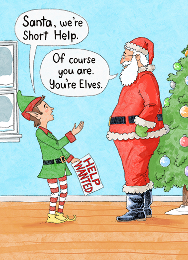 Short Help Christmas Card Cover