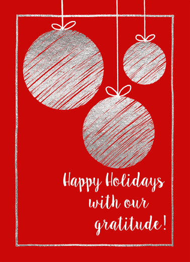 Silver Ornament Balls Christmas Card Cover