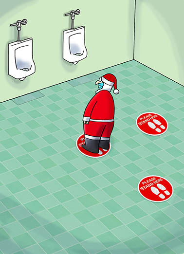 Six Feet Away Santa Quarantine Ecard Cover