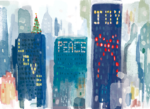 Skyscrapers Christmas Ecard Cover