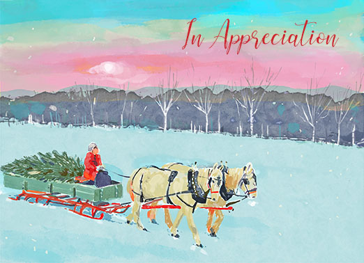 Sleigh Horses Christmas Card Cover