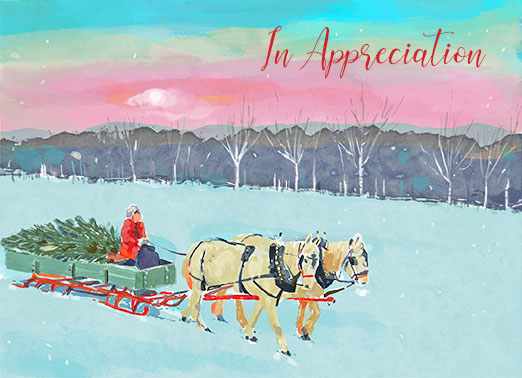 Sleigh Horses  Ecard Cover