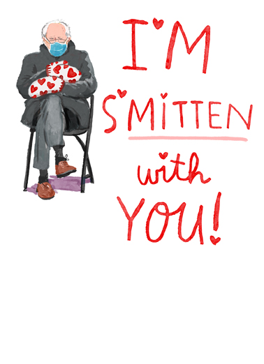 Smitten Bernie Funny Political Card Cover