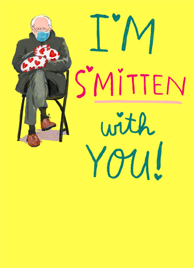 Smitten Birthday Bernie Funny Political Ecard Cover