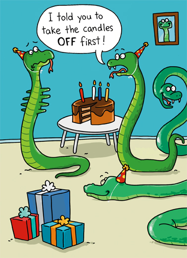 Snake Candles 5x7 greeting Ecard Cover