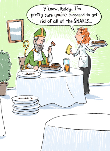 Snakes Not Steaks St. Patrick's Day Card Cover