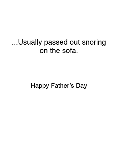 Snoring Father's Day Card Inside