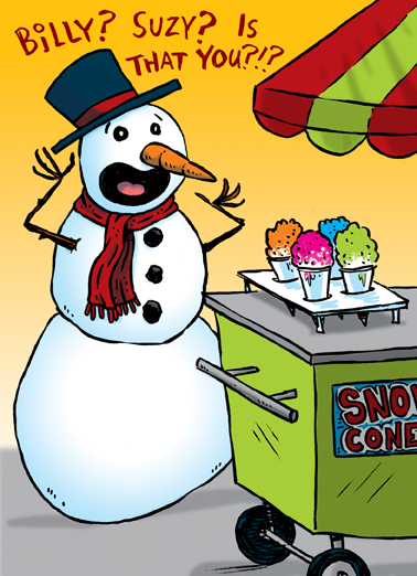 Snow Cone - Funny Christmas Card to personalize and send.