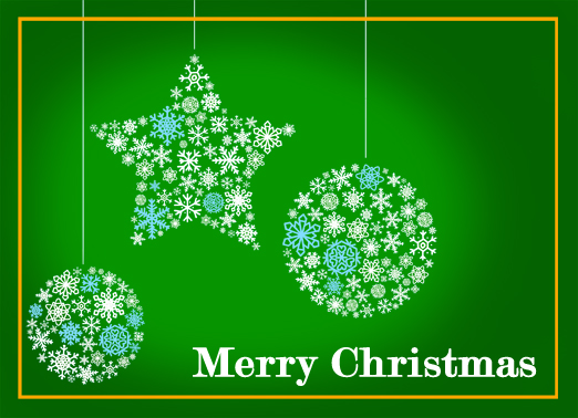 Snowflake Ornaments Christmas Card Cover