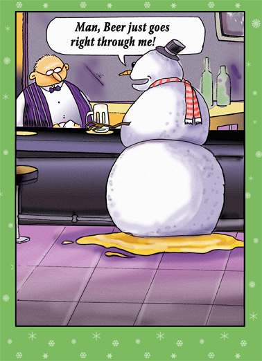 Snowman Beer Christmas Ecard Cover