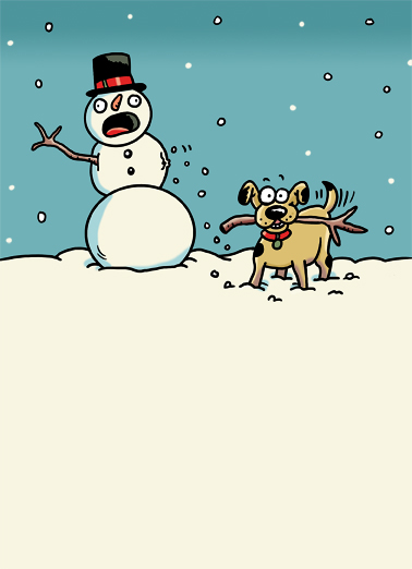 Snowman Limb Christmas Card Cover