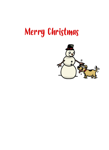 Snowman Limb Christmas Card Inside