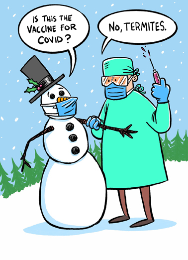 Snowman Termites Christmas Card Cover