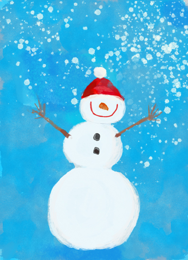 Snowman in Snow Christmas Card Cover