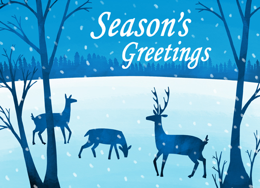 Snowy Deer Christmas Card Cover