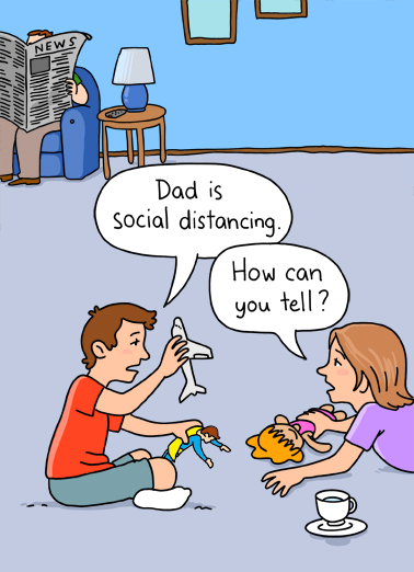 Social Distancing BDAY Cartoons Ecard Cover