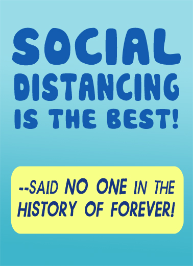 Social Distancing Best Coronavirus Ecard Cover
