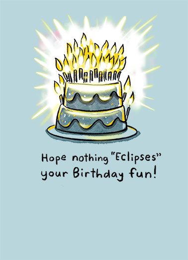 Solar Eclipse April Birthday Card Inside