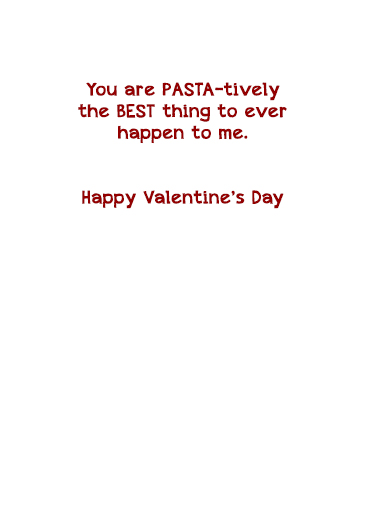 Spaghetti Heart Valentine's Day Ecard Inside