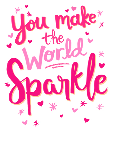 Sparkle Val Lettering Card Cover