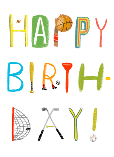 Sports is Back Birthday Card Cover