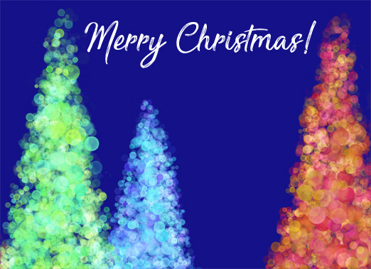 Spotted Light Trees Christmas Card Cover