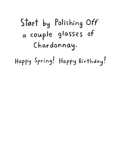 Spring Cleaning April Birthday Ecard Inside