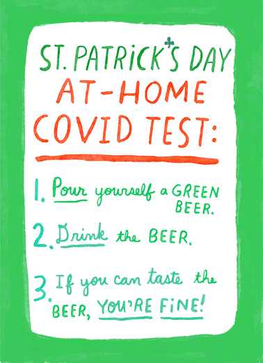 St Paddys Home Test St. Patrick's Day Card Cover