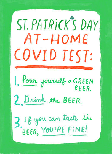 St Paddys Home Test  Card Cover