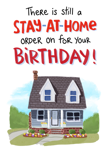 Stay-At-Home BDAY Illustration Card Cover