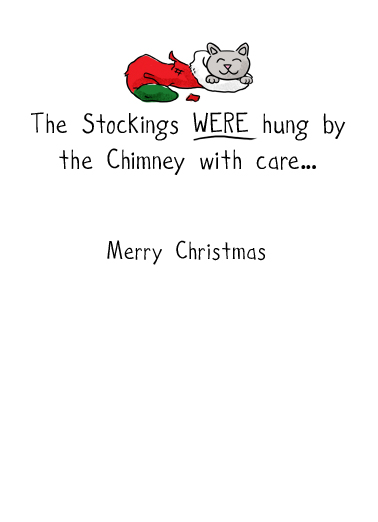 Stocking Kitties Christmas Card Inside