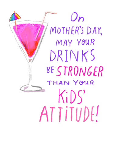 Strong Mothers Drink Mother's Day Card Cover