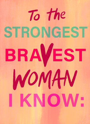 Strongest Bravest Woman Compliment Card Cover