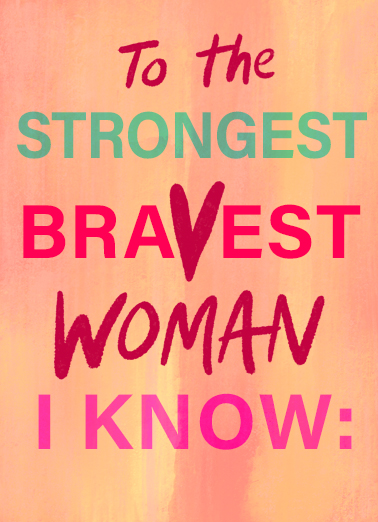Strongest Bravest Woman For Her Card Cover