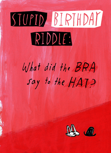 Stupid Birthday Riddle 5x7 greeting Card Cover