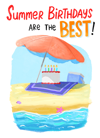 Summer Birthdays Birthday Card Cover