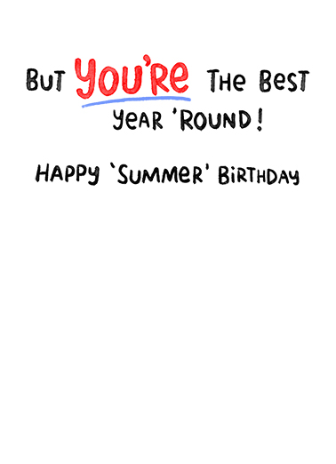 Summer Birthdays  Card Inside