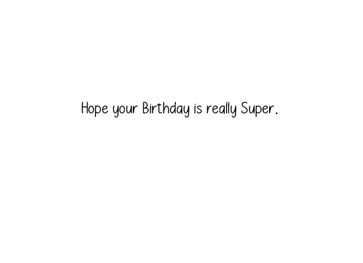 Superhero Birthday Party 5x7 horizontal greeting Card Inside