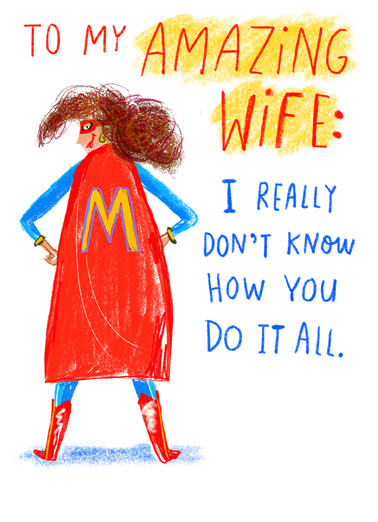 Superhero Wife Mother's Day Ecard Cover