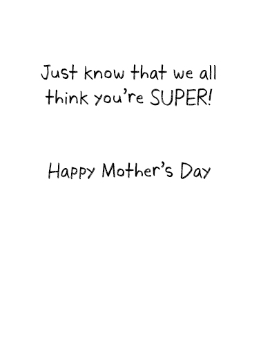 Superhero Wife Mother's Day Card Inside