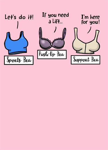 Support Bras Friendship Ecard Cover