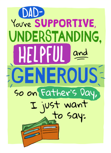 Supportive Dad Funny Card Cover