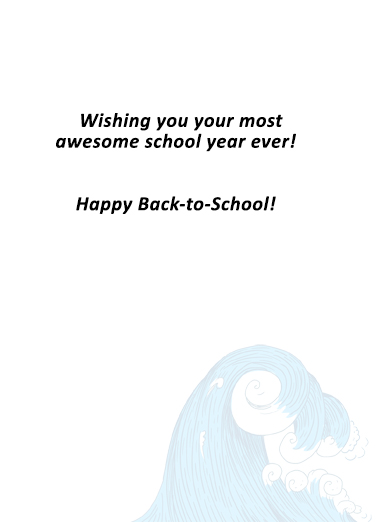 Surfing Back to School Funny Card Inside