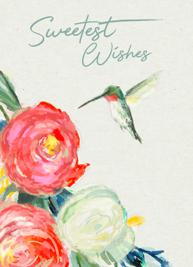 Sweet Hummingbird Flowers Card Cover