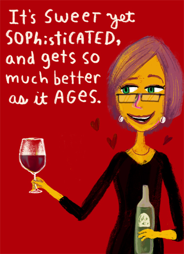 Sweet Sophisticated Val Wine Ecard Cover